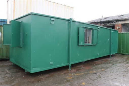 32ft x 10ft Flat Panel Steel Office with Canteen & Toilet