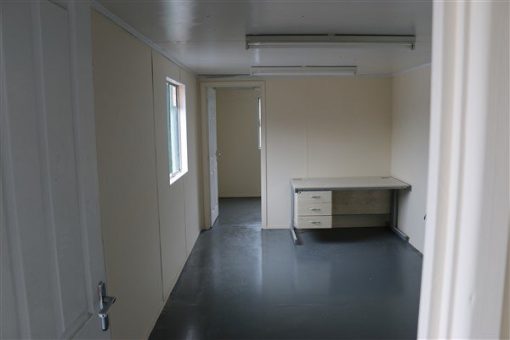 32ft x 10ft Flat Panel Steel Office with Canteen & Toilet