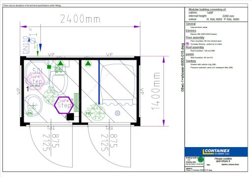 New 8ft Toilet and Shower Cabin - REF123789 - Image 2
