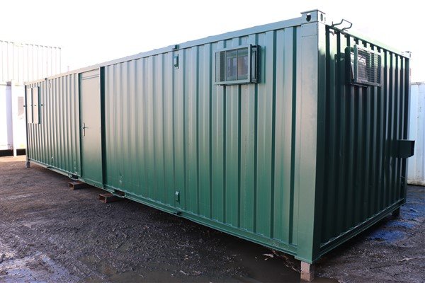 Anti-Vandal Site Office Cabin with Canteen and Toilets – 32ft x 10ft – Used