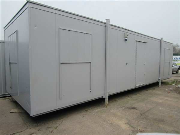 Anti-Vandal Site Office Cabin JackLegs Grey – 32ft x 10ft – Used
