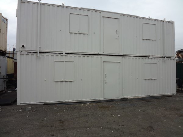 Anti-Vandal Site Office Cabin with Kitchen and Toilet – 32ft x 9ft – Used
