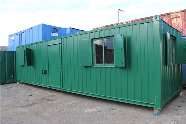 Anti-Vandal Canteen Cabin Green – 32ft x 10ft – Used